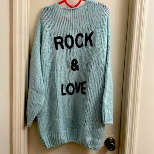Oversized knit cardigan sweater